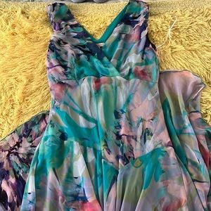Aqua Flowy Dress